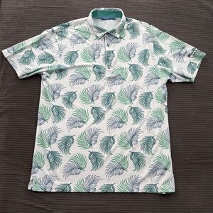 Devereux‎ Polo Shirt Men 2XL Floral Print Polyester Golf Golfing Outdoors.